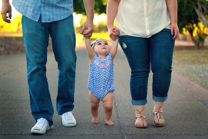 Toddler learning to walk